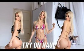 4K Missing Summer  two-piece swimsuit Try On Haul - young Body