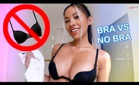 BRA vs NO BRA Try on Clothes ! | Ninacola TryOn