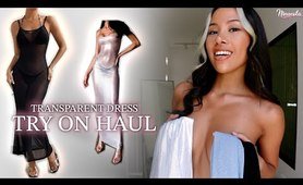 4K Transparent Dresses TRY ON with Mirror View! | Ninacola TryOn