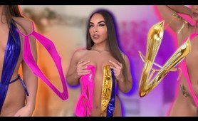 4K SLING SHOT Micro (VERY TINY) Bikini TRY ON with Mirror View! Ana Daisy Scott TryOn