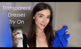 TRANSPARENT 4K Mesh Dresses TRY ON With Mirror View!