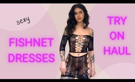 [4k] FISHNET DRESSES TRY ON HAUL | no bra no panties | TRANSPARENT CLOTHING