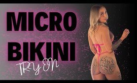 Micro  string bikini Try On Haul SHEIN | 4k MIRROR VIEW Episode 4