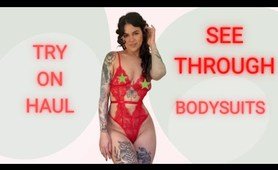 (4K) TRANSPARENT Lingerie | SEE THROUGH Bodysuit Try on haul