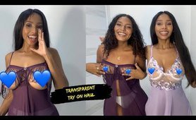 [4K] Transparent lingerie try on Haul | Transparent fabric and trend without bra