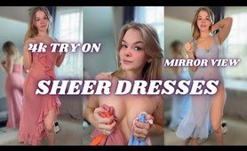 4k SHEER DRESSES with mirror view | beginner model
