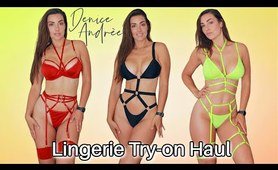 Strappy Lingerie Try on Haul #Model #lingerie #top