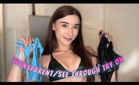 4K TRANSPARENT  monokini TRY ON With Mirror View!