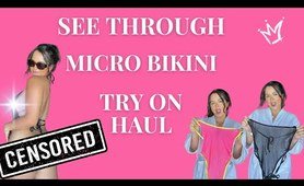 TRANSPARENT Micro  thong bikini TRY ON Haul in Bora Bora! | Jean Marie Try On