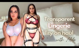 [4K] TRANSPARENT Lingerie Try On Haul with Adele | Trying Lingerie for Myself