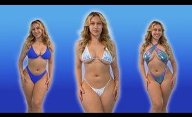 Blue Bikinis and Swimsuits Try On Haul & Modeling