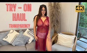 [4K] Transparent Lingerie Try on See-throught with Jess
