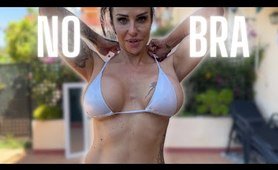 4K NO BRA Micro Bikini Try On Haul | MissJadeFox | British Mom Body | See Through Transparent