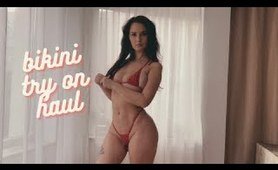 Micro  string bikini try on HAUL 4K#tryon #transperant