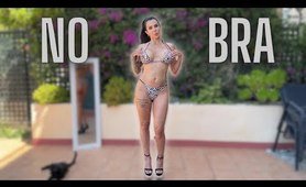 4K Micro Bikini NO BRA Try On Haul | MissJadeFox | British Mom Body | See Through Transparent