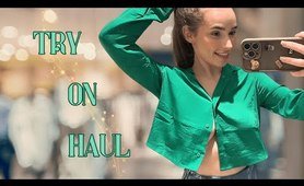 4K Try on Haul with Erika | No BRA T-shirts | Summer 2024