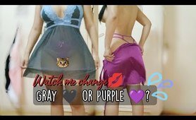 Purple or Gray? | Lingerie Try on Haul | NO BRA CHELLENGE with Mai Yumi