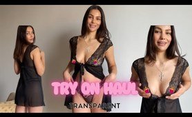 Transparent Lingerie Try on Haul | See Through Fabric