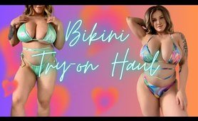 4K  string bikini Try on Haul with Violet