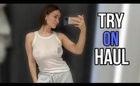 [4K] See-Through garment Try on Haul With Klara Si 2024| Transparent Fabric & No Bra Trend