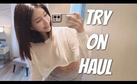 4K TRANSPARENT sheer lingerie Try-on haul with 吳夢夢