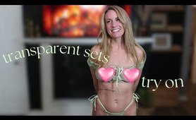 TRANSPARENT BRA + PANTY SET TRY ON + video review | PETIE BODY TYPE | NATURAL BODY | BRA + PANTY HAUL