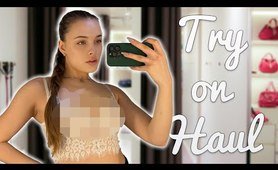 [4K] Transparent Lingerie Try on Haul with Karen Princess