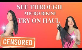 TRANSPARENT Micro Bikinis TRY ON Haul with Mirror View! | Victoria Rose Try On