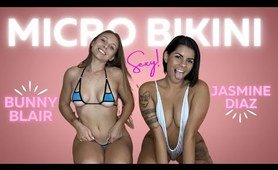 Bunny Blair | Micro  swimsuit Try on Haul w/ Jazmine Diaz | Lingerie, Swimwear, 4k