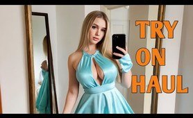 [4K] Transparent Lingerie Try-On Haul | Mall Mirror View | Dry vs Wet | semi-transparent items
