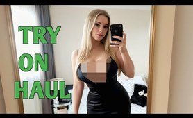 [4K] See-Through Lingerie Try-On Haul | Mall Mirror View | Dry vs Wet Styles | transparant product