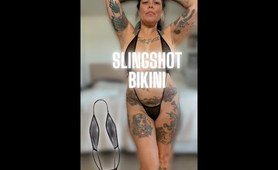 4K Sheer Slingshot  bathing suit Try On Haul | See Through TEMU | No Bra No Pasties | Yourtattooedthai