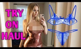 [4K] Semi-Transparent Lingerie Try-On Haul | Mall Mirror View | Transparent Tops