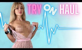 [4K] Transparent Lingerie Dress | Try On Haul with mirror view and close-ups of the details
