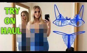 [4K] Transparent Sheer Lingerie Try-On Haul 2024 | Mirror View | petite Body Styles