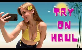 [4K]  two-piece swimsuit TRY on HAUL with Liza