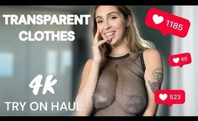 [4K] Transparent Try on Haul | No Bra | See Through Trend