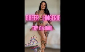 4K TRANSPARENT Sheer Lingerie Bikini Try On | see through TEMU Haul | YourTattooedThai cougar Model