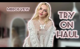 4K INCREDIBLE TRANSPARENT BABYDOLL DRESS | ONE PIECE TRY-ON HAUL WITH MIRROR VIEW