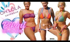 OH LoLa Sheer Transparent Swimwear Thong Micro Sling  bathing suit Try-On Haul Poolside