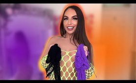 4K TRANSPARENT Bodystocking TRY ON with Mirror View! Ana Daisy Scott TryOn