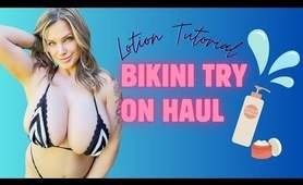 4K Bikini Try On Haul & Lotion Tutorial with Violet Dujour 