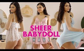 SHEER BABYDOLL LINGERIE TRY-ON HAUL | SHEIN