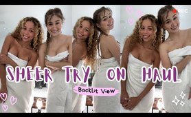 Petite Best Friends Transparent Sheer Dress Try On Haul with Backlit View with @bronwinaurora
