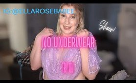 4K Curvy Girl ✨Translucent No Underwear✨Lilac Dress Try-On -EllaRose
