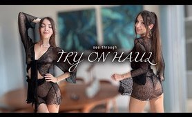 [4K] TRANSPARENT TRY ON HAUL | See-Through No Bra