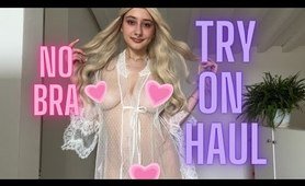 [4K] TRY ON HAUL CLOTHES | VERY TRANSPARENT AND SEE THROUGH |  BODYSUIT | NO BRA | 2024