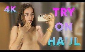 [4K] Transparent Lingerie In Dressing Room | Try on Haul with Mia