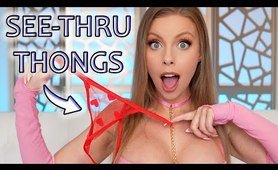 SPICY SEE-THRU TIGHT DRESSES & THONGS - LINGERIE TRY ON HAUL! [4K]