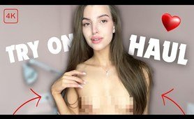 4K See-Through Clothes Try On Haul 2024: TRANSPARENT Tops & NO BRA
